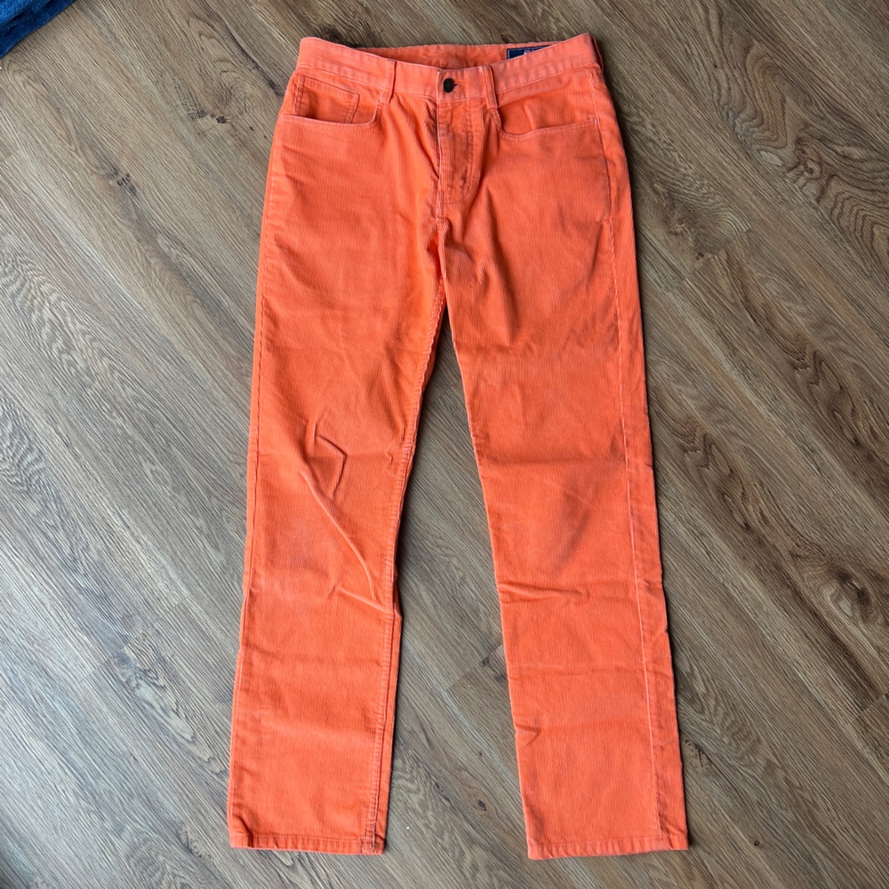 Orange corduroy pants